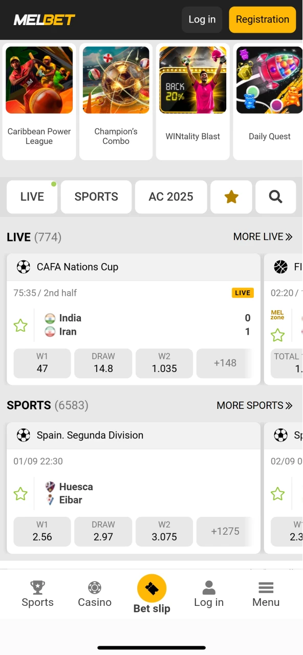 Visit the Melbet website to download the iOS app.