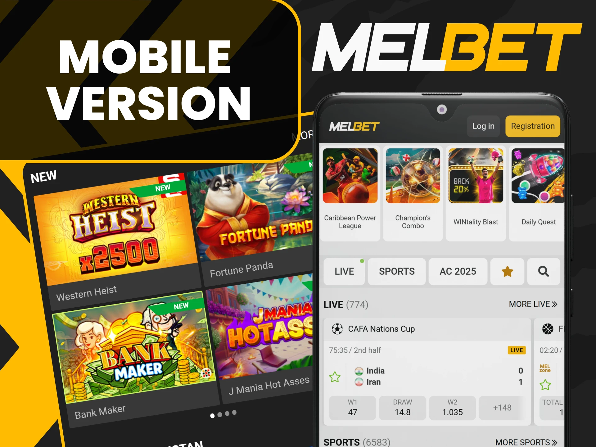 You can also use the mobile version of the Melbet website.