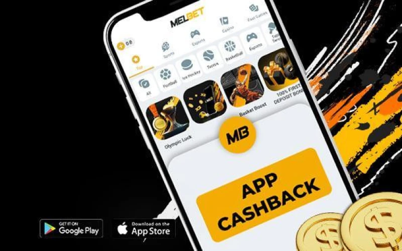 Weekly cashback via app only at Melbet.