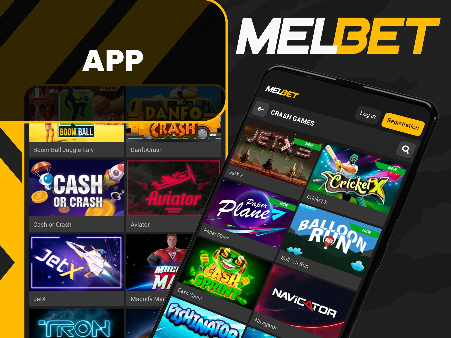 Play crash games in the Melbet app.