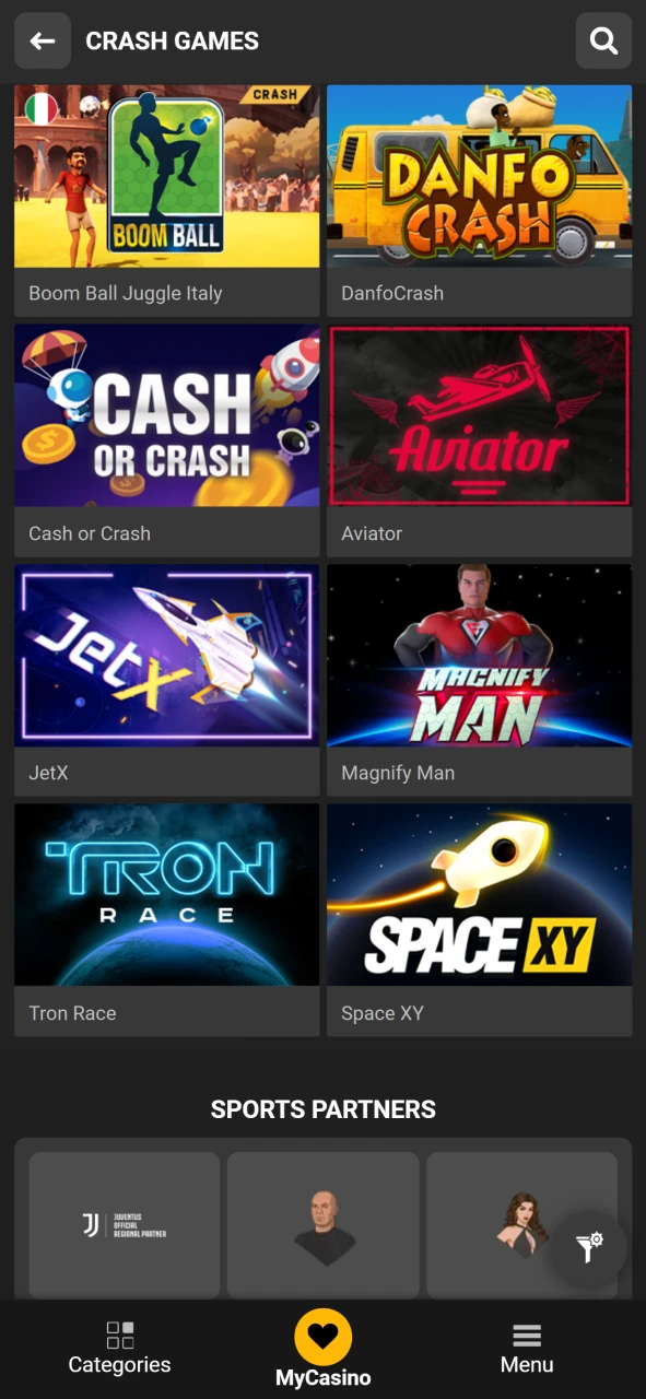 Now choose one of the crash games from Melbet.