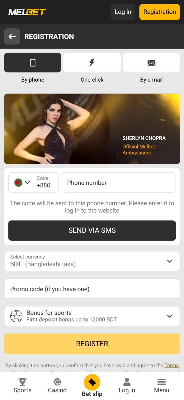 Register to play crash games on Melbet.