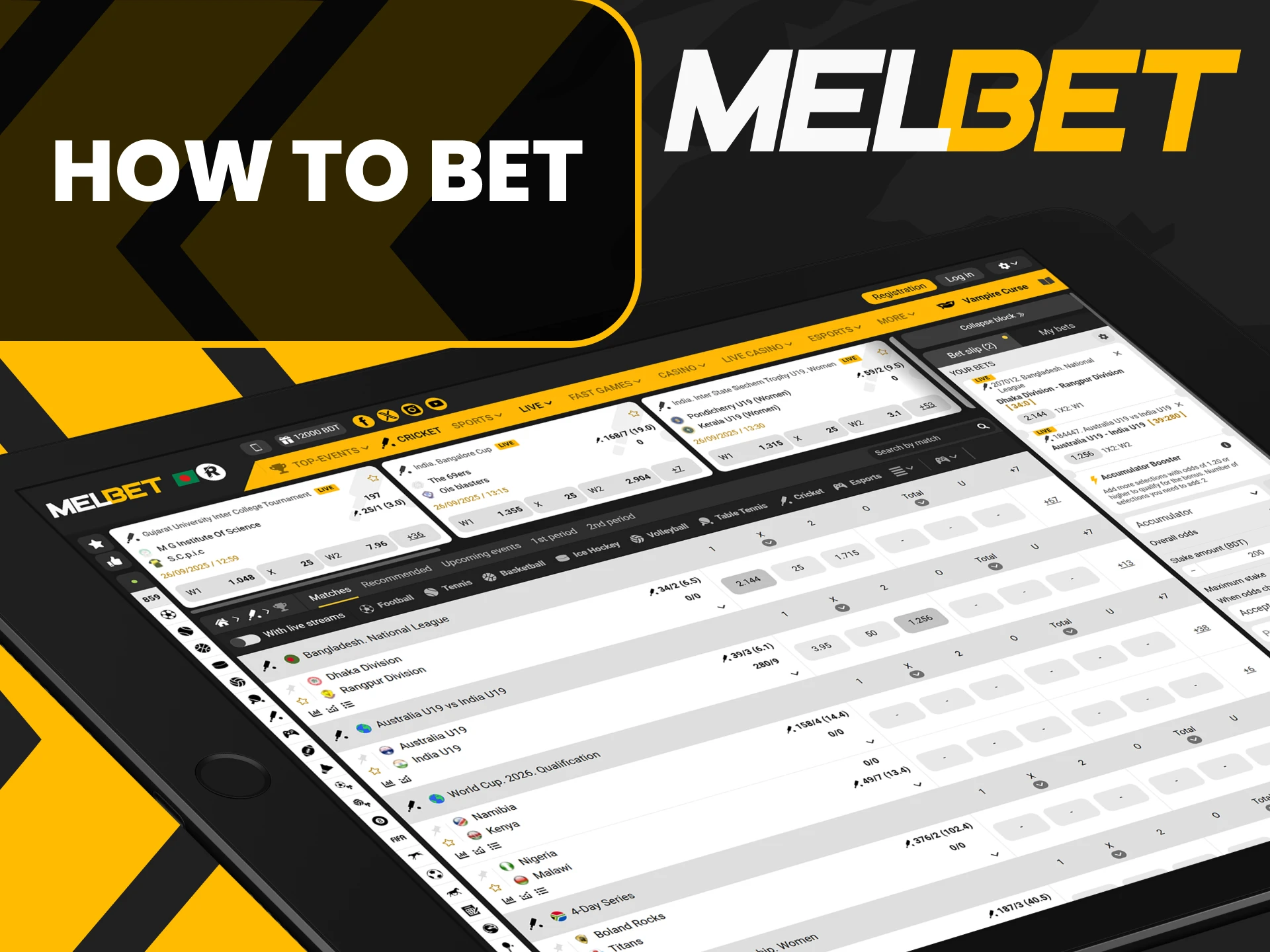 Visit the sports section for cricket betting with Melbet.