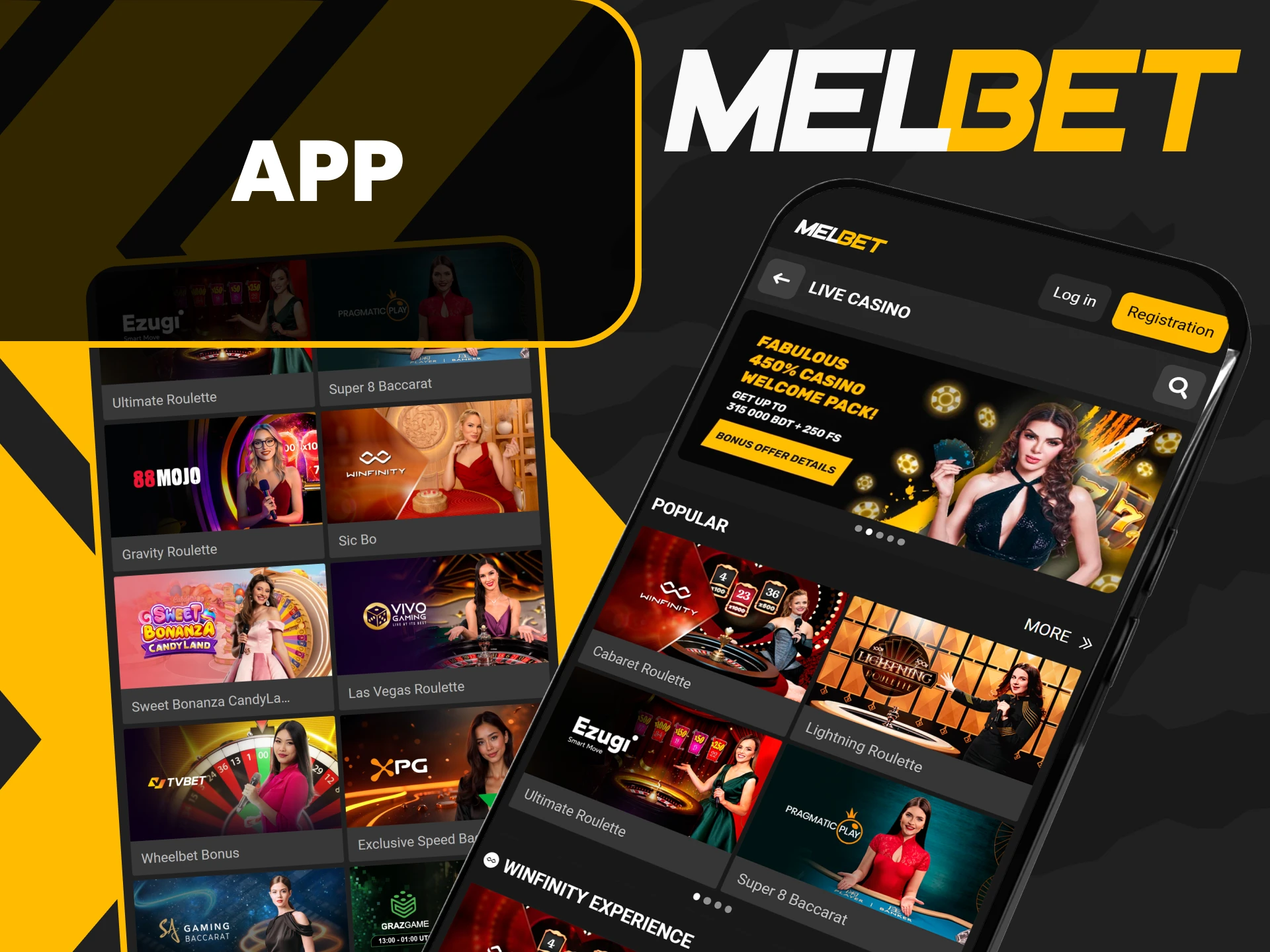 You can play live casino in the Melbet app.