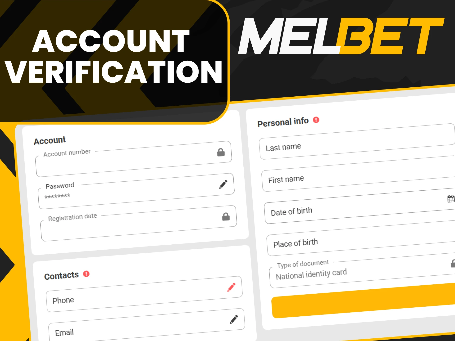 Be sure to fill in the details for the Melbet website.