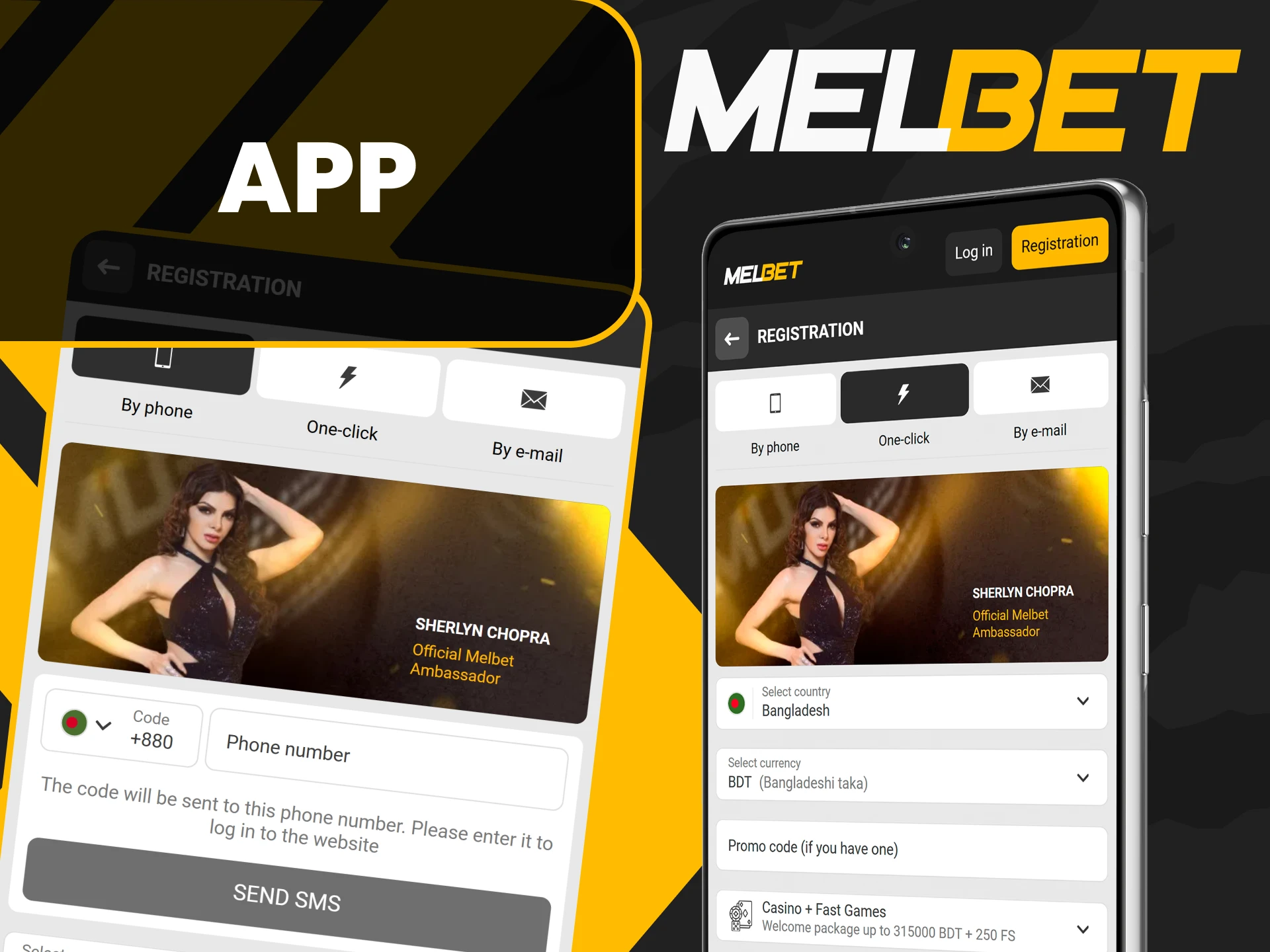 You can register by opening the Melbet application.